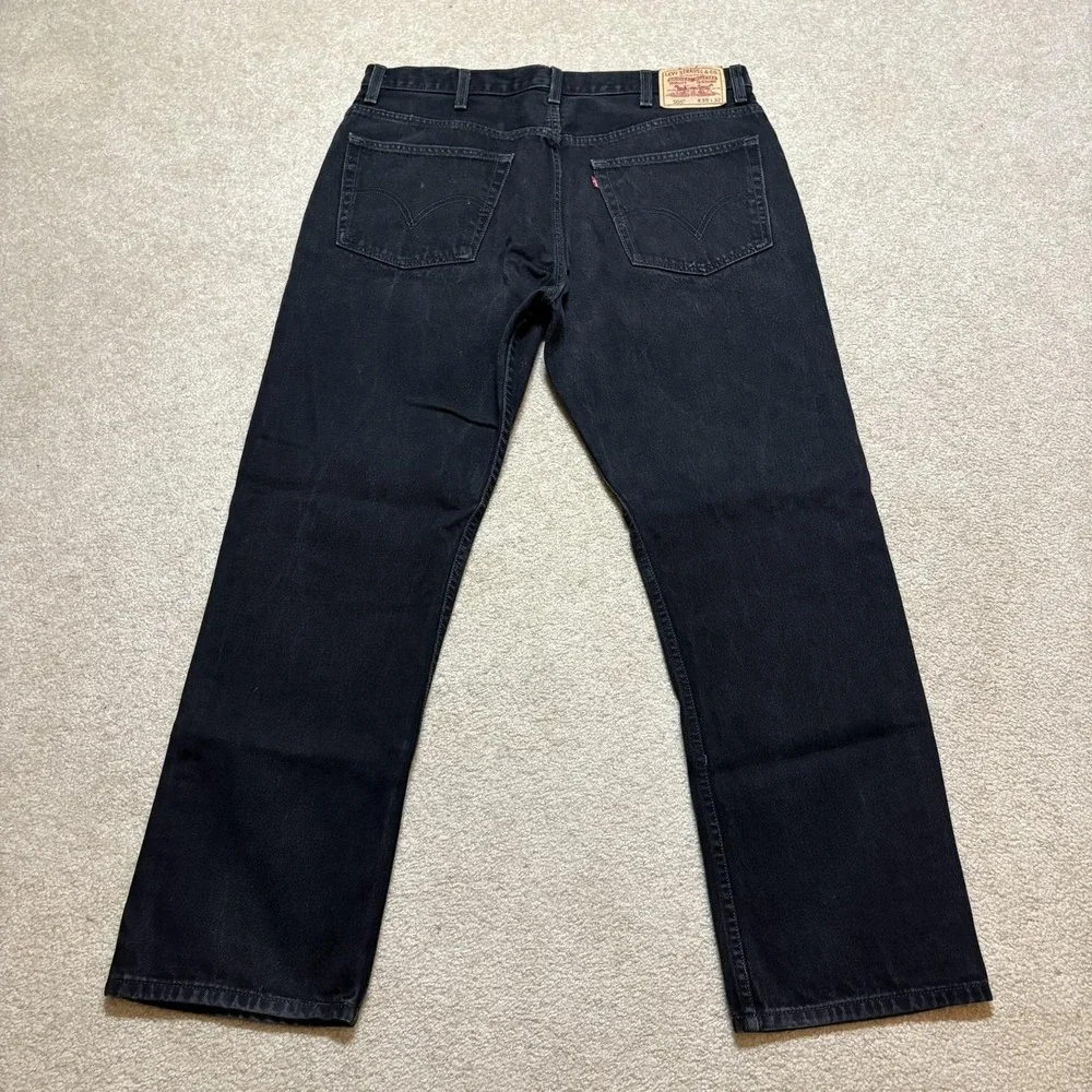 Vtg Levis 505 Jeans Mens 38x31 Black Regular Fit Straight Leg Denim Pants Casual